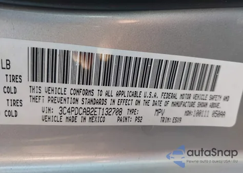 2014 Dodge Journey American Value Pkg from USA, damaged, VIN 3C4PDCAB2ET132708